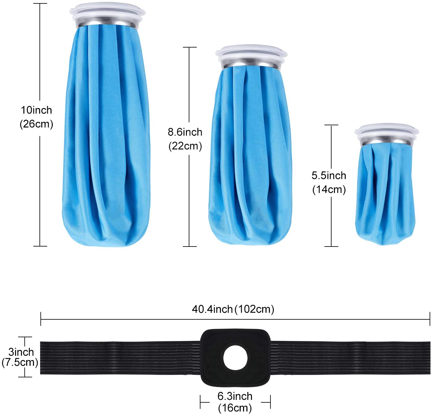 كيس ثلج قابل لإعادة الاستخدام قابل للتخصيص مع حزام التفاف قابل للتعديل